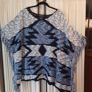 INC  BEAUTIFUL PONCHO  with FRINGE
